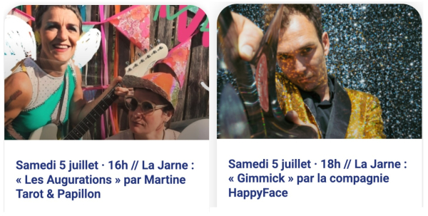 La Jarne en fête 5 juillet - 2 spectacles gratuits à 16h et 18h + apéritif offert à 19h30