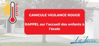 Canicule - Rappel sur l'accueil des enfants &agrave; l'&eacute;cole