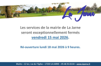 Fermeture de la mairie vendredi 15 mai 2026