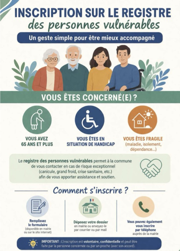 Inscription sur le registre des personnes vuln&eacute;rables